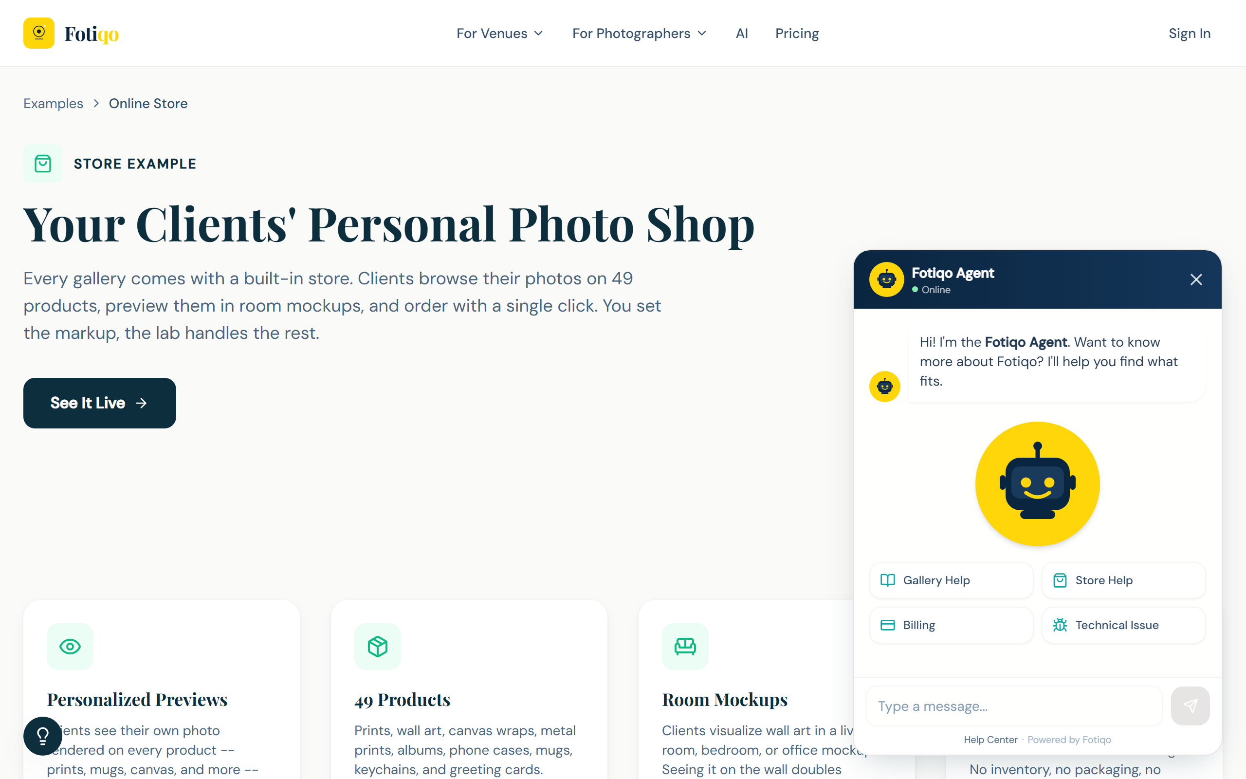 Fotiqo Online Store — 187 products across prints, books, wall art, and gifts